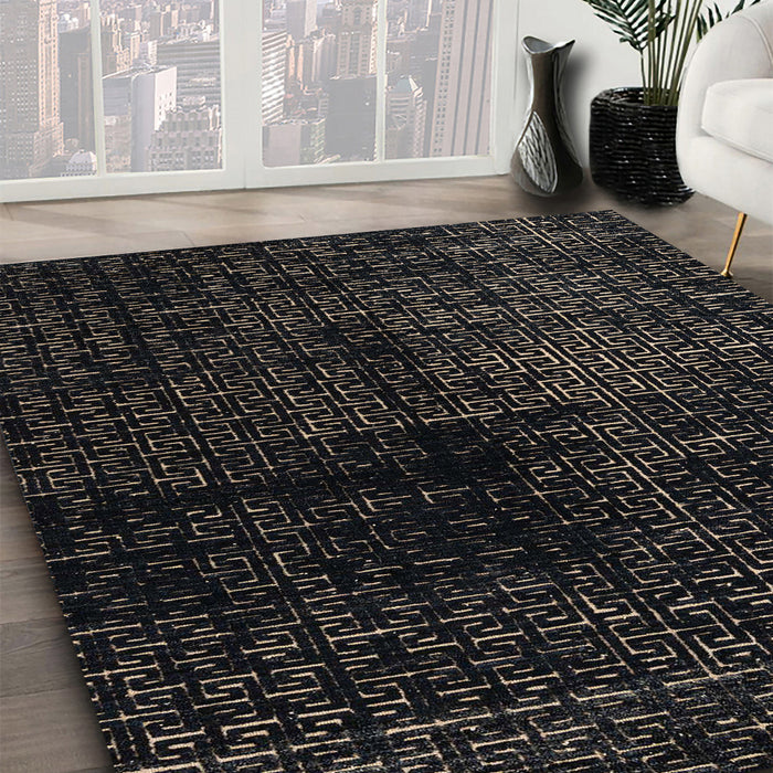 Machine Washable Abstract Gray Rug in a Family Room, wshabs4802