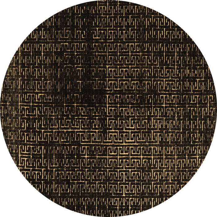 Round Machine Washable Abstract Brown Modern Rug, wshabs4802brn