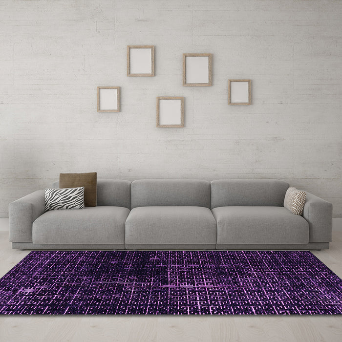 Machine Washable Abstract Purple Modern Area Rugs in a Living Room, wshabs4802pur