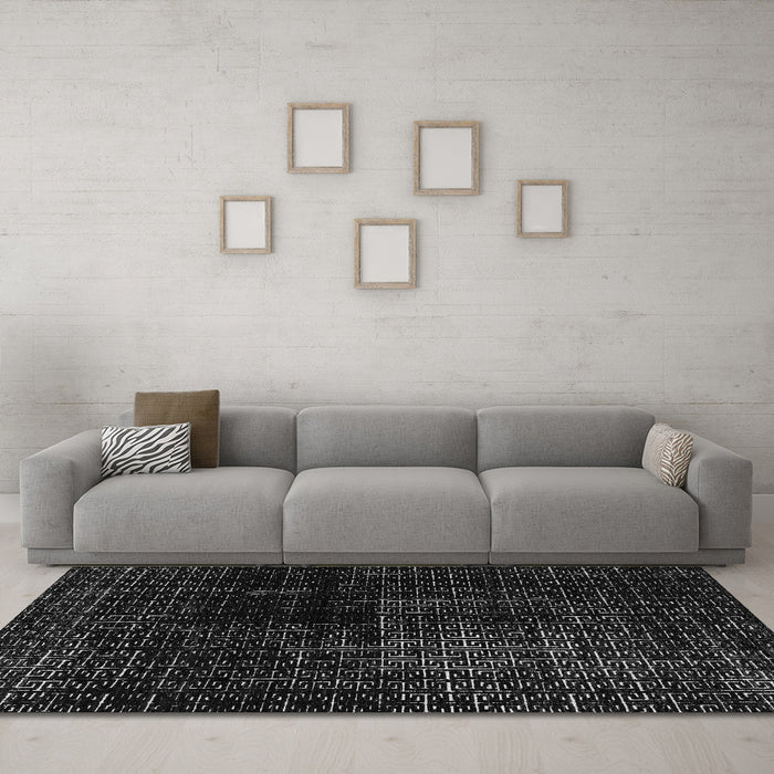Machine Washable Abstract Gray Modern Rug in a Living Room,, wshabs4802gry