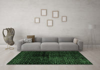 Machine Washable Abstract Emerald Green Modern Rug, wshabs4802emgrn