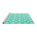 Sideview of Machine Washable Terrilis Turquoise Contemporary Area Rugs, wshabs4803turq