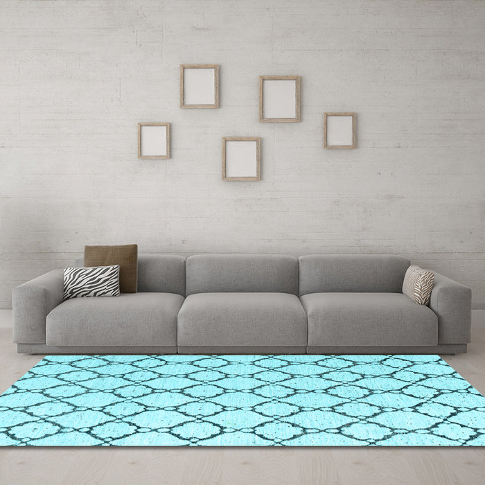 Machine Washable Terrilis Light Blue Contemporary Rug in a Living Room, wshabs4803lblu