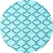 Round Terrilis Light Blue Contemporary Rug, abs4803lblu