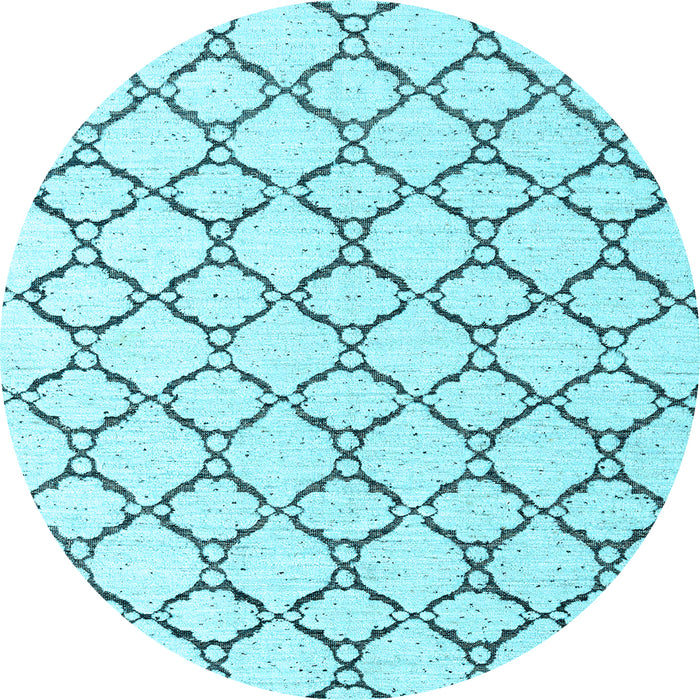 Round Machine Washable Terrilis Light Blue Contemporary Rug, wshabs4803lblu
