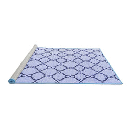 Sideview of Machine Washable Terrilis Blue Contemporary Rug, wshabs4803blu