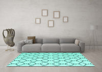 Machine Washable Terrilis Turquoise Contemporary Rug, wshabs4803turq