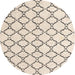 Round Abstract Camel Brown Trellis Rug, abs4803