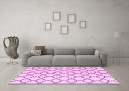 Machine Washable Terrilis Pink Contemporary Rug in a Living Room, wshabs4803pnk