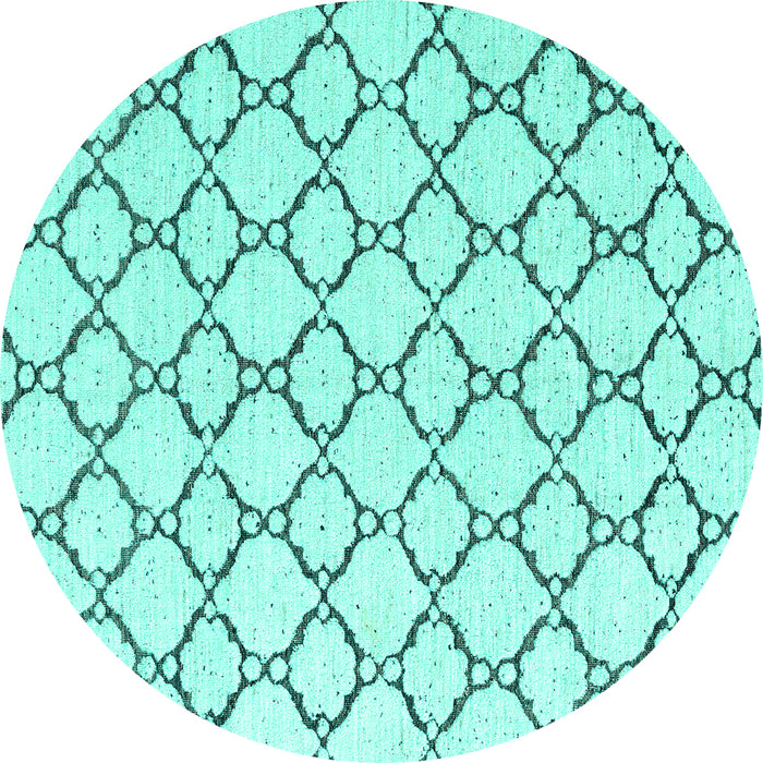Round Terrilis Turquoise Contemporary Rug, abs4803turq