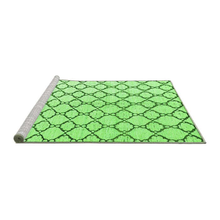 Sideview of Machine Washable Terrilis Green Contemporary Area Rugs, wshabs4804grn