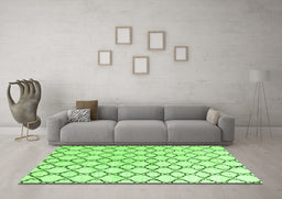 Machine Washable Terrilis Green Contemporary Area Rugs in a Living Room,, wshabs4804grn