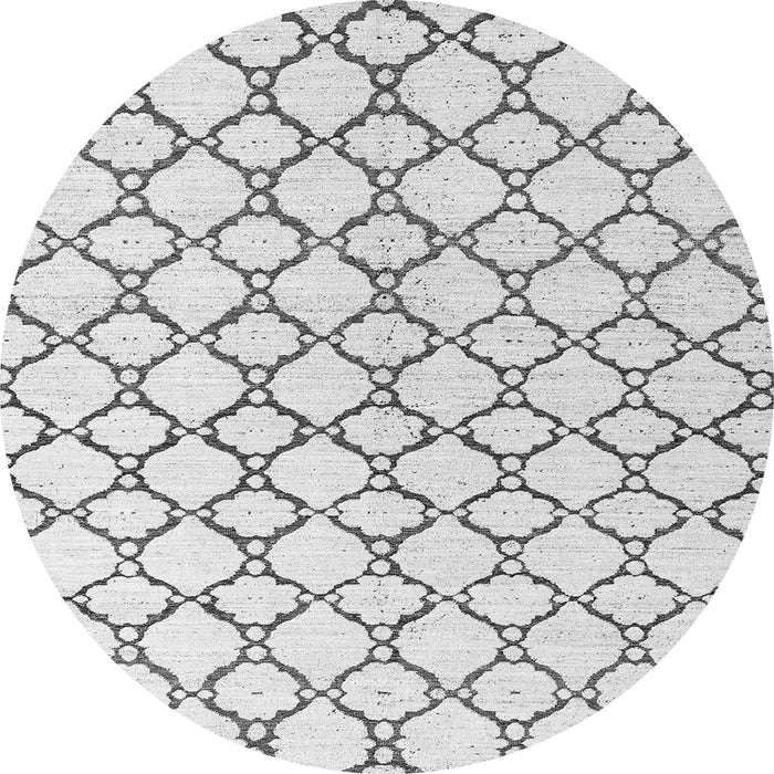 Round Machine Washable Terrilis Gray Contemporary Rug, wshabs4804gry