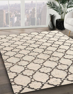 Abstract Gold Trellis Rug in Family Room, abs4804