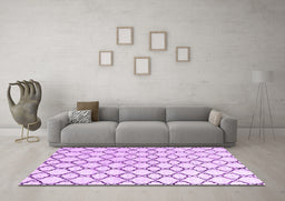 Machine Washable Terrilis Purple Contemporary Area Rugs in a Living Room, wshabs4804pur