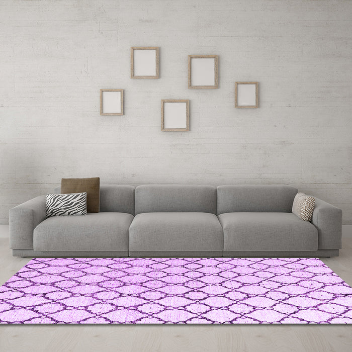 Machine Washable Terrilis Purple Contemporary Area Rugs in a Living Room, wshabs4804pur