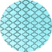 Round Terrilis Light Blue Contemporary Rug, abs4804lblu