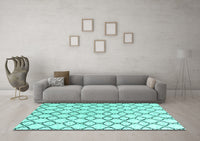 Machine Washable Terrilis Turquoise Contemporary Rug, wshabs4804turq