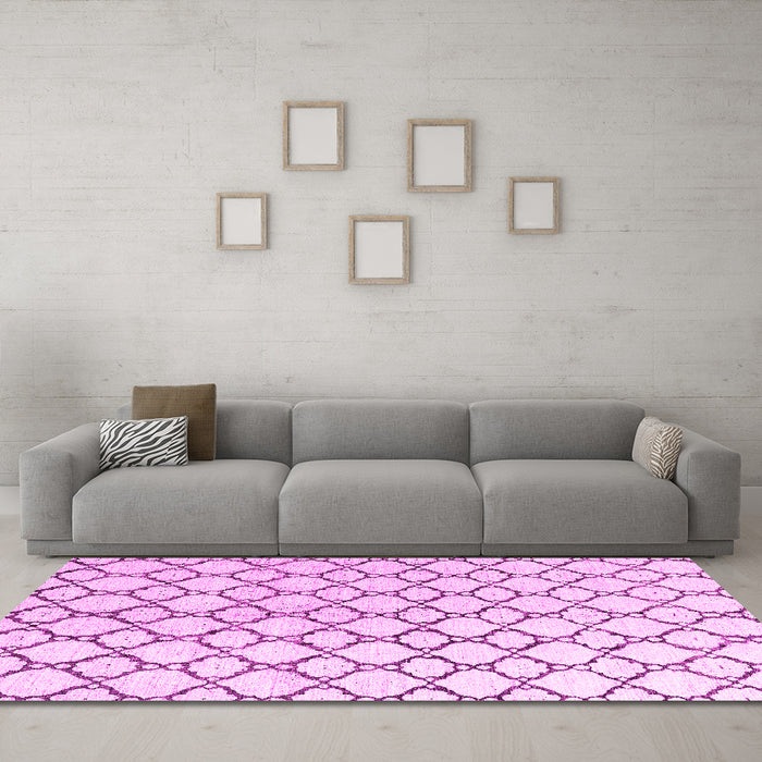 Machine Washable Terrilis Pink Contemporary Rug in a Living Room, wshabs4804pnk