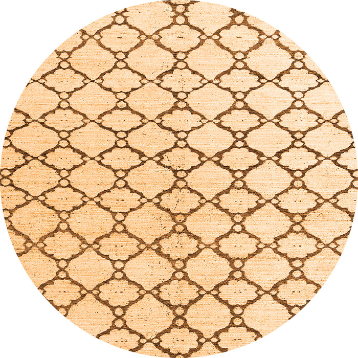 Round Machine Washable Terrilis Orange Contemporary Area Rugs, wshabs4804org