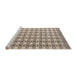 Sideview of Machine Washable Abstract Army Brown Rug, wshabs4805