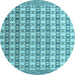 Round Abstract Light Blue Modern Rug, abs4805lblu