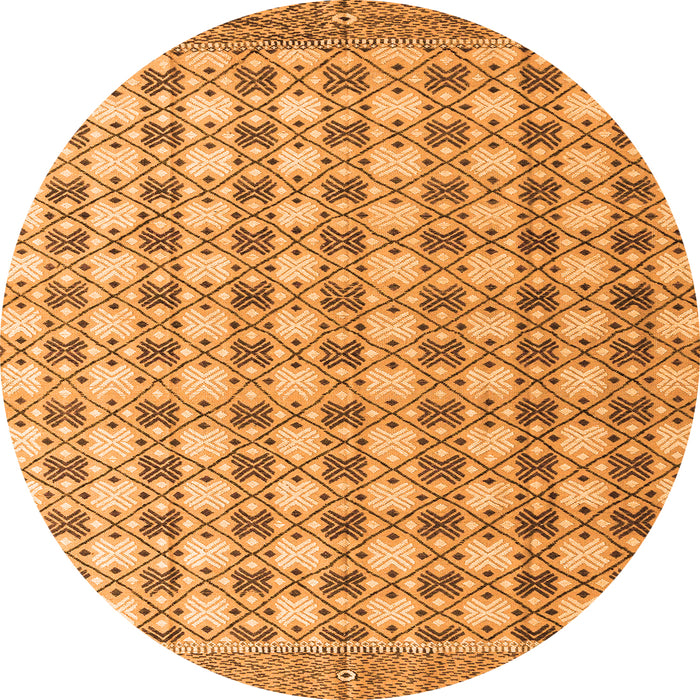 Round Abstract Orange Modern Rug, abs4805org