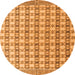 Round Abstract Orange Modern Rug, abs4805org