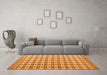 Machine Washable Abstract Orange Modern Area Rugs in a Living Room, wshabs4805org