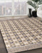 Abstract Army Brown Modern Rug in Family Room, abs4805