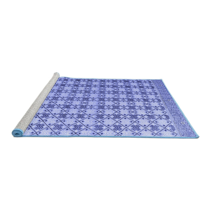Sideview of Machine Washable Abstract Blue Modern Rug, wshabs4805blu