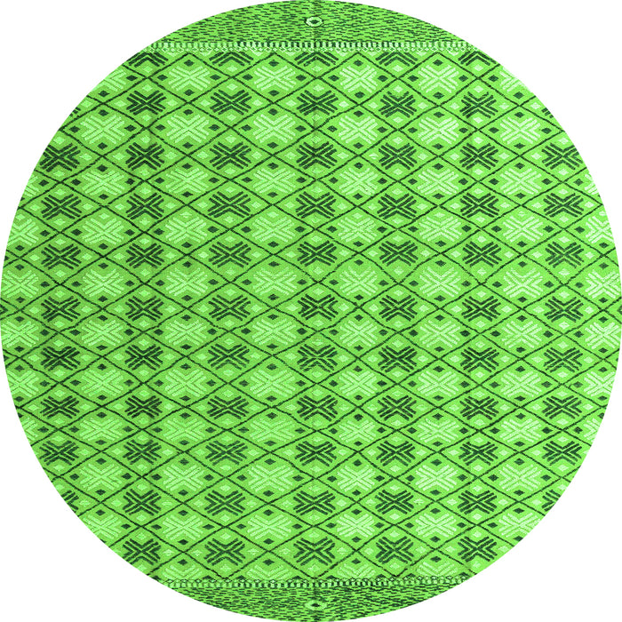Round Abstract Green Modern Rug, abs4805grn