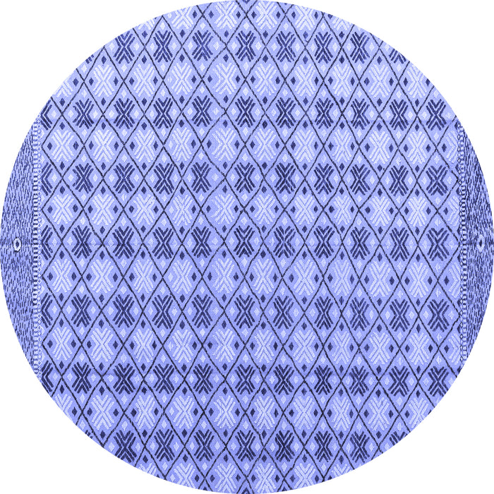 Round Abstract Blue Modern Rug, abs4805blu