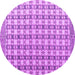 Round Machine Washable Abstract Purple Modern Area Rugs, wshabs4805pur