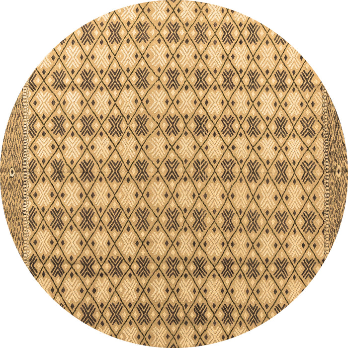 Round Machine Washable Abstract Brown Modern Rug, wshabs4805brn