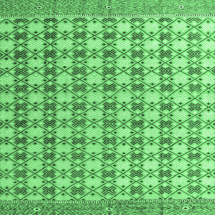 Square Machine Washable Abstract Emerald Green Modern Area Rugs, wshabs4805emgrn