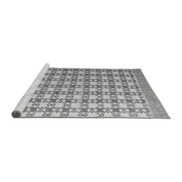 Sideview of Machine Washable Abstract Gray Modern Rug, wshabs4805gry