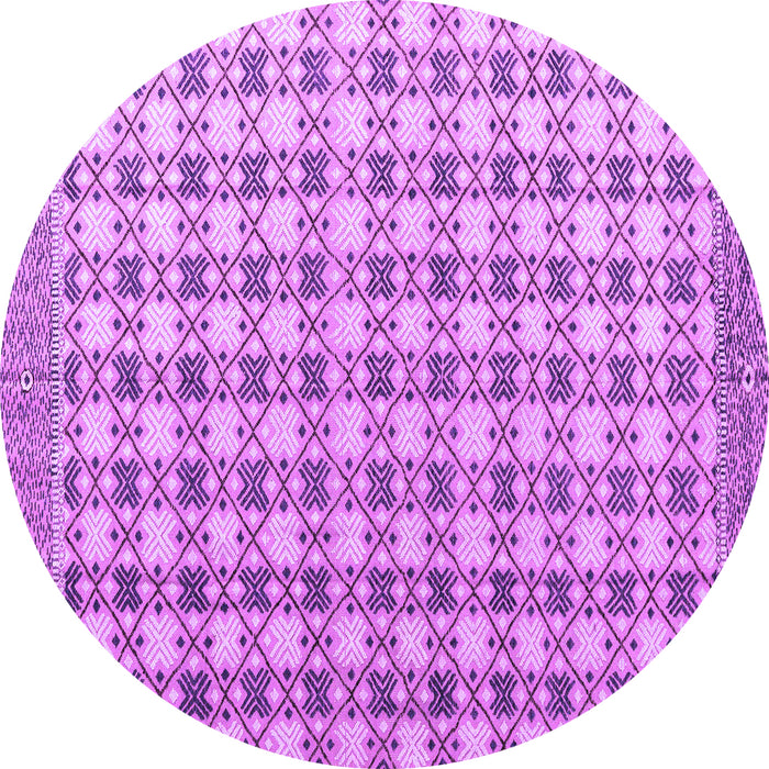 Round Abstract Purple Modern Rug, abs4805pur
