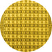 Round Machine Washable Abstract Yellow Modern Rug, wshabs4805yw