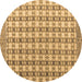 Round Abstract Brown Modern Rug, abs4805brn