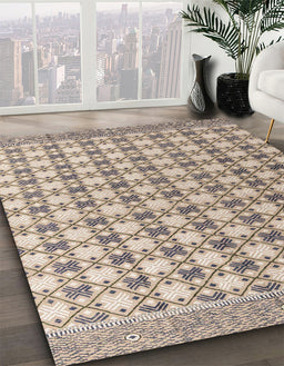 Machine Washable Abstract Army Brown Rug in a Family Room, wshabs4805