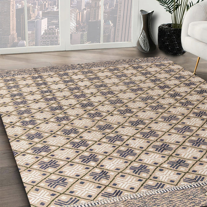 Machine Washable Abstract Army Brown Rug in a Family Room, wshabs4805