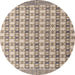 Round Abstract Army Brown Modern Rug, abs4805