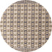 Round Machine Washable Abstract Army Brown Rug, wshabs4805