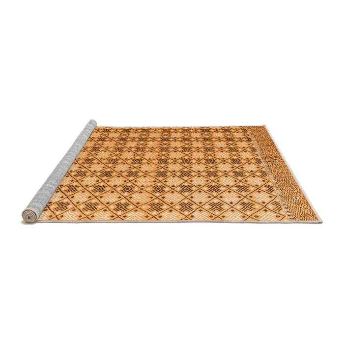 Sideview of Machine Washable Abstract Orange Modern Area Rugs, wshabs4805org