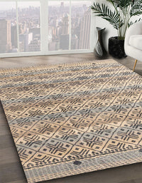 Abstract Army Brown Modern Rug, abs4806