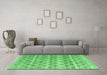 Machine Washable Abstract Emerald Green Modern Area Rugs in a Living Room,, wshabs4806emgrn