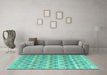 Machine Washable Abstract Turquoise Modern Area Rugs in a Living Room,, wshabs4806turq