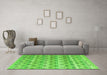 Machine Washable Abstract Green Modern Area Rugs in a Living Room,, wshabs4806grn