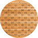 Round Abstract Orange Modern Rug, abs4806org